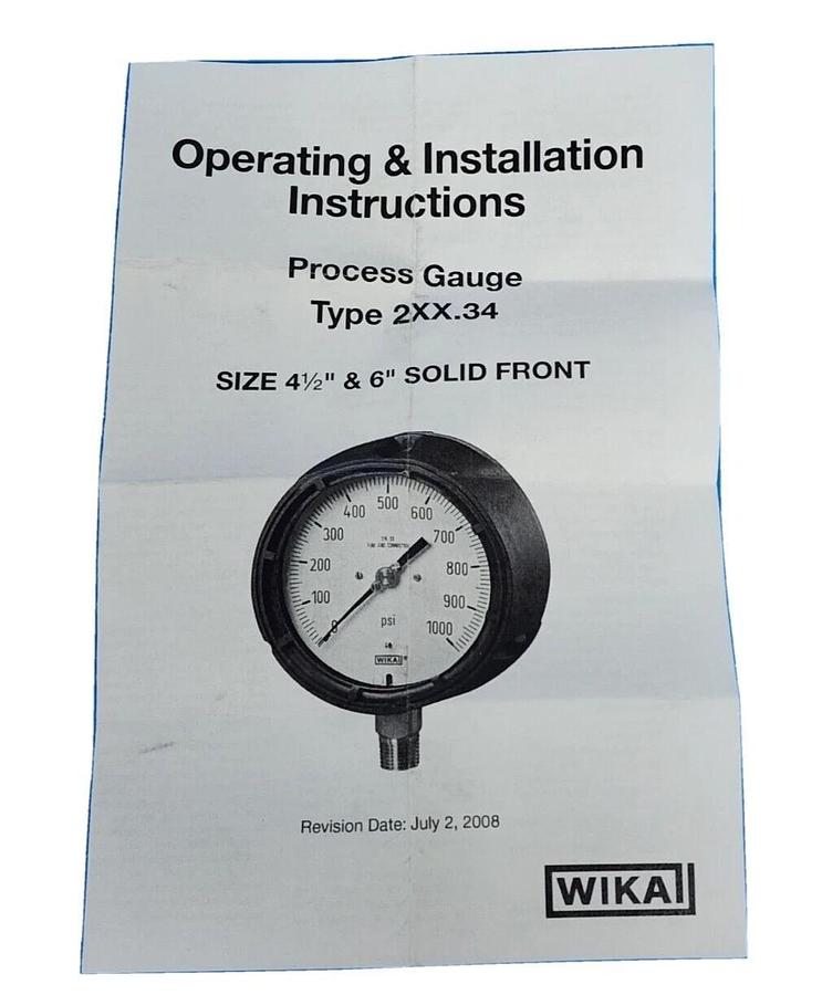 Used NEW WIKA 233.34 4.5'' / 2333445 PRESSURE GAUGE 60PSI 1/2''NPT 9834006