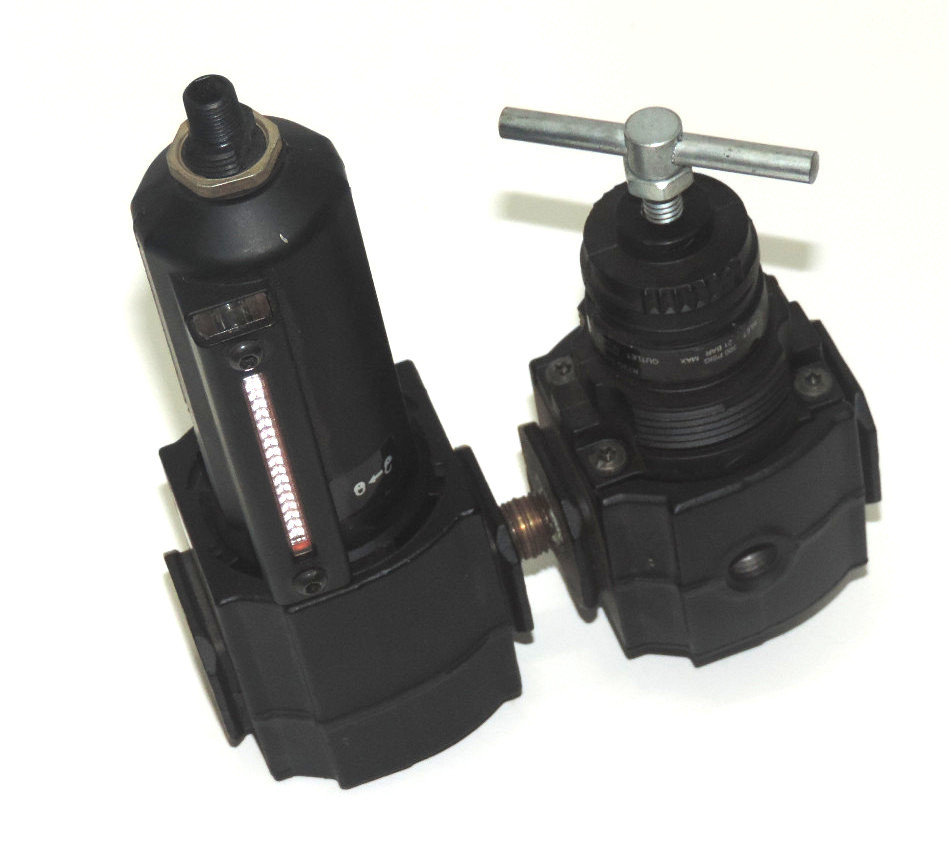 Used NORGREN F73G-2AN-AD1 FILTER 250PSIG 17BAR W/ R73G-2AT-RMG REGULATOR 150/300PSIG