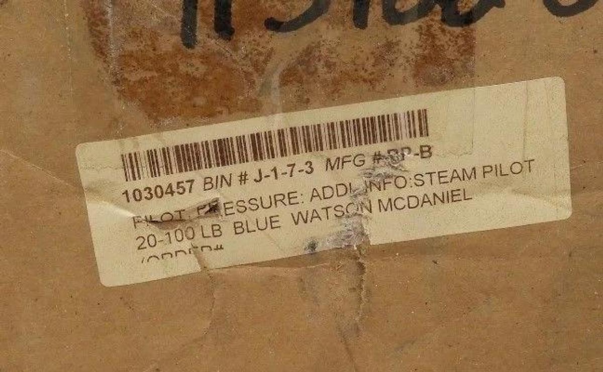 NEW WATSON MCDANIEL BP-B DIFFERENTIAL STEAM PILOT 20-100LB, BPB