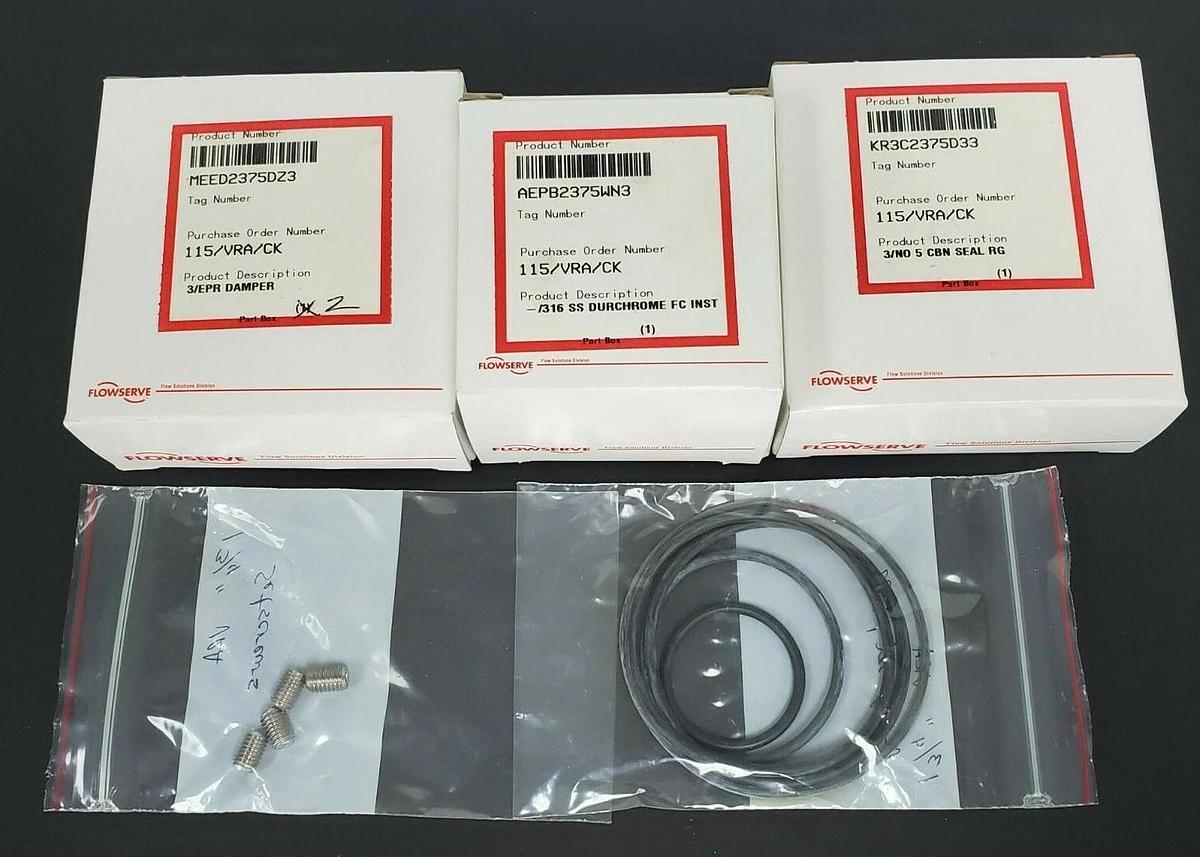 Used NIB FLOWSERVE 1.750 REPAIR KIT KR3C2375D33, AEPB2375WN3, MEED2375DZ3