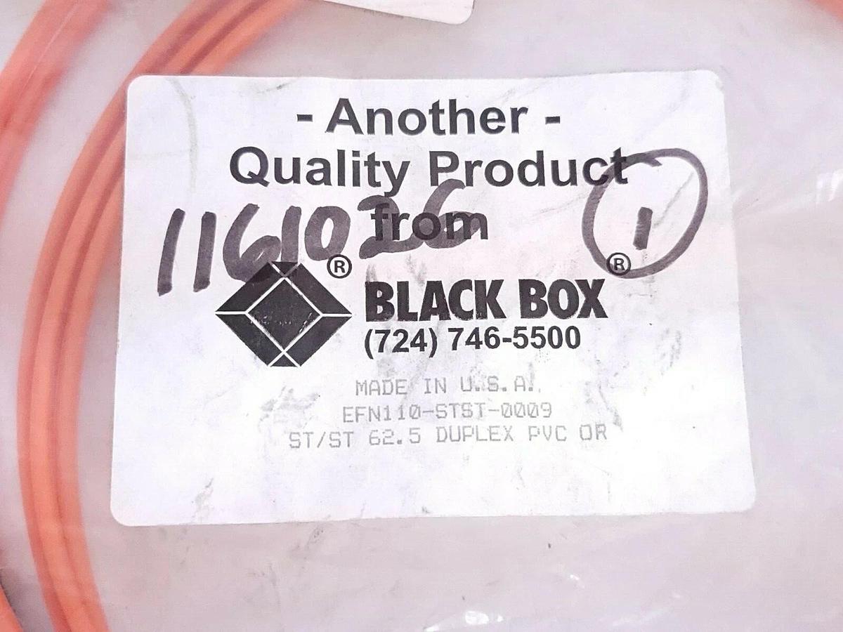 Used LOT OF 2 BLACK BOX EFN110-STST-008 FIBER OPTIC PATCH CORDS ST/ST 62.5 DUPLEX PVC