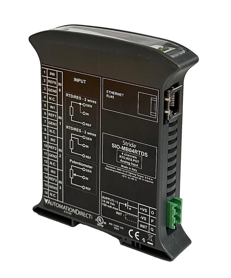Used NEW AUTOMATION DIRECT STRIDE SIO-MB04RTDS / SIOMB04RTDS 4-CH RTD/IN MODULE ENet