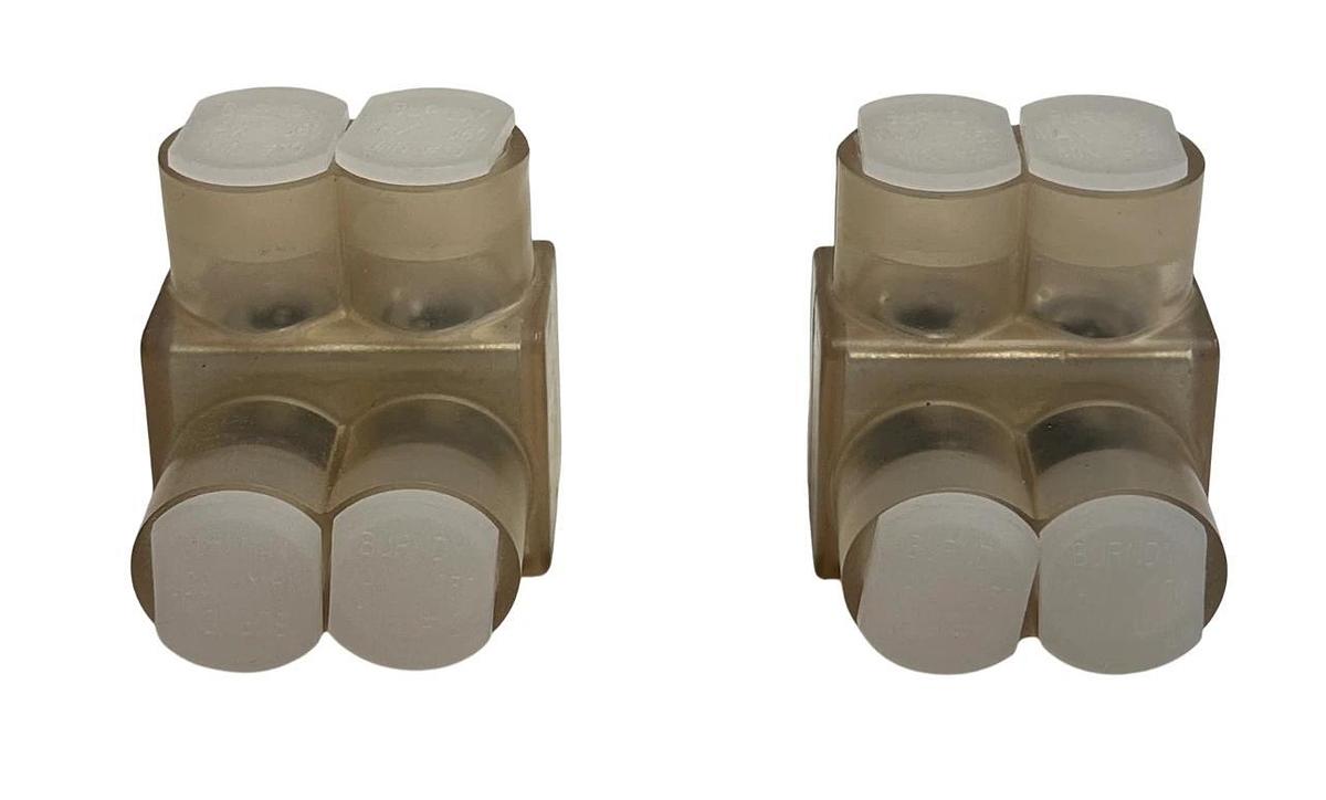 2 BURNDY BIBD-350-2 / BIBD3502 UNITAP CONNECTORS #10AWG-350KCMIL 2-PORT NSNP
