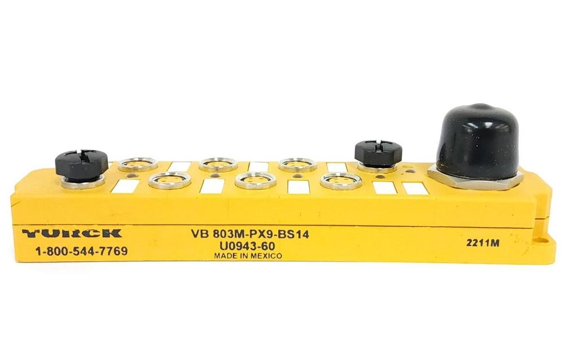 Used NIB TURCK VB-803M-PX9-BS14 JUNCTION BOX MULTIBOX 8 PORT U0943-60