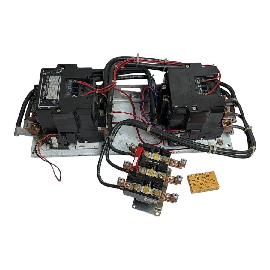 Used Square D 8702SFO1V02S NEMA Size 4 Reversing Contactor Assy. 110/120V Coil USPI