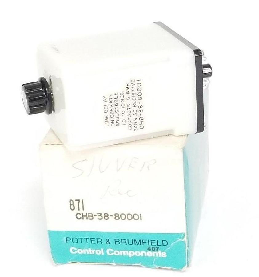 NIB AMF POTTER & BRUMFIELD CHB-38-80001 TIME DELAY RELAY, 1.0-10SEC, CHB3880001