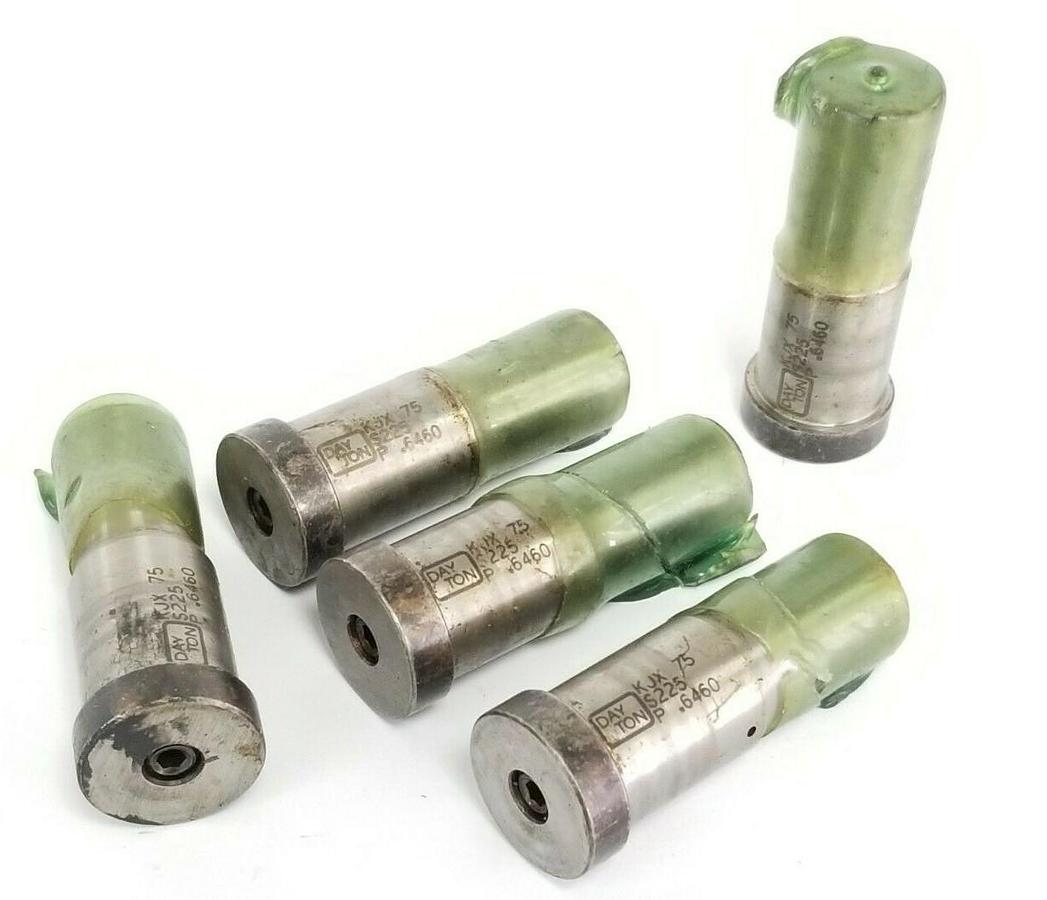 Used LOT OF 5 NEW DAYTON KJX-75 STRAIGHT DIE PUNCHES S225 P .6460 KJX75 2-3/8'' IN