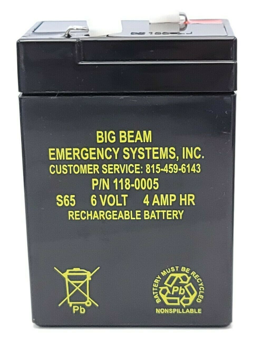 Used LOT OF 5 NEW BIG BEAM EMERGENCY SYSTEMS INC. 118-0005 RECHARGEABLE BATTERIES