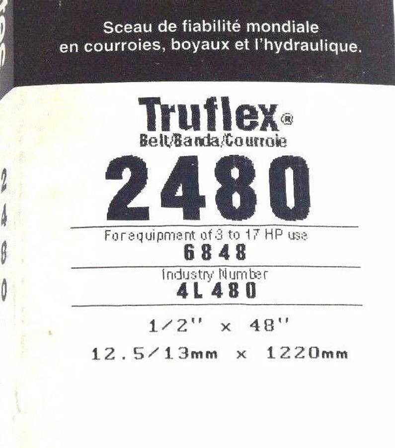 LOT OF 3 GATES 4L480 TRUFLEX V BELTS 2480 1/2" X 48"