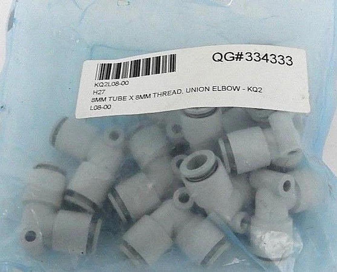 Used BAG OF 10 NEW SMC KQ2L08-00 ELBOW FITTINGS KQ2L0800