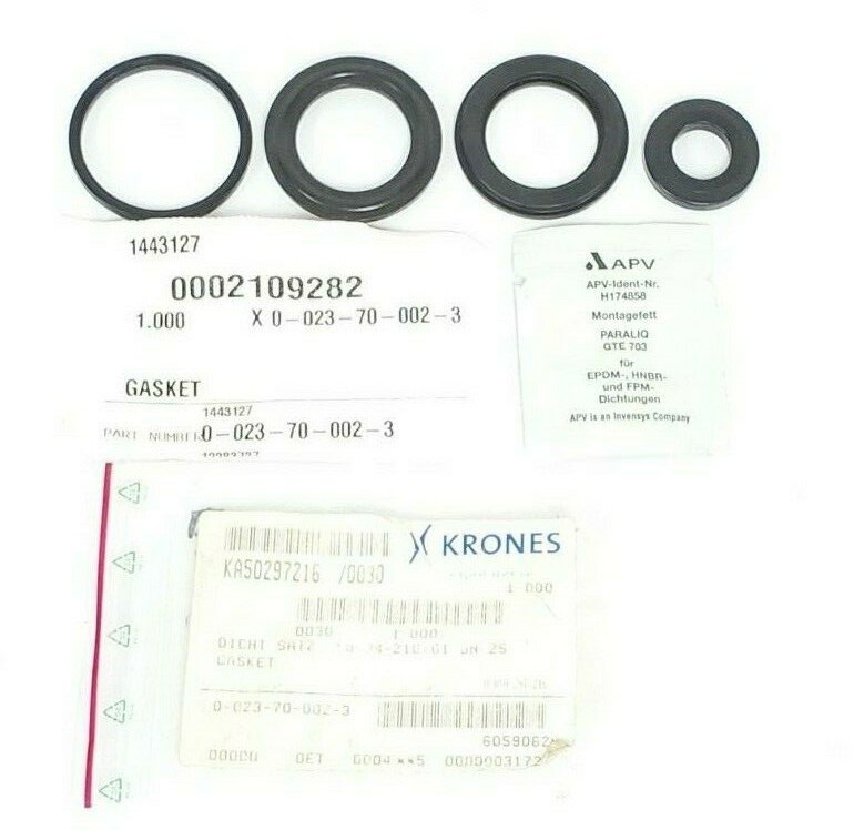 Used NEW KRONES 0-023-70-002-3 GASKET SET KA50297216 58-34-210/01 DN 25 0023700023