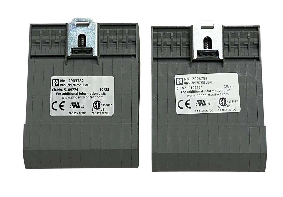 2 PHOENIX CONTACT VIP-3/PT/D25SUB/F / 2903782 VARIOFACE MODULES 125VAC/DC NSNP