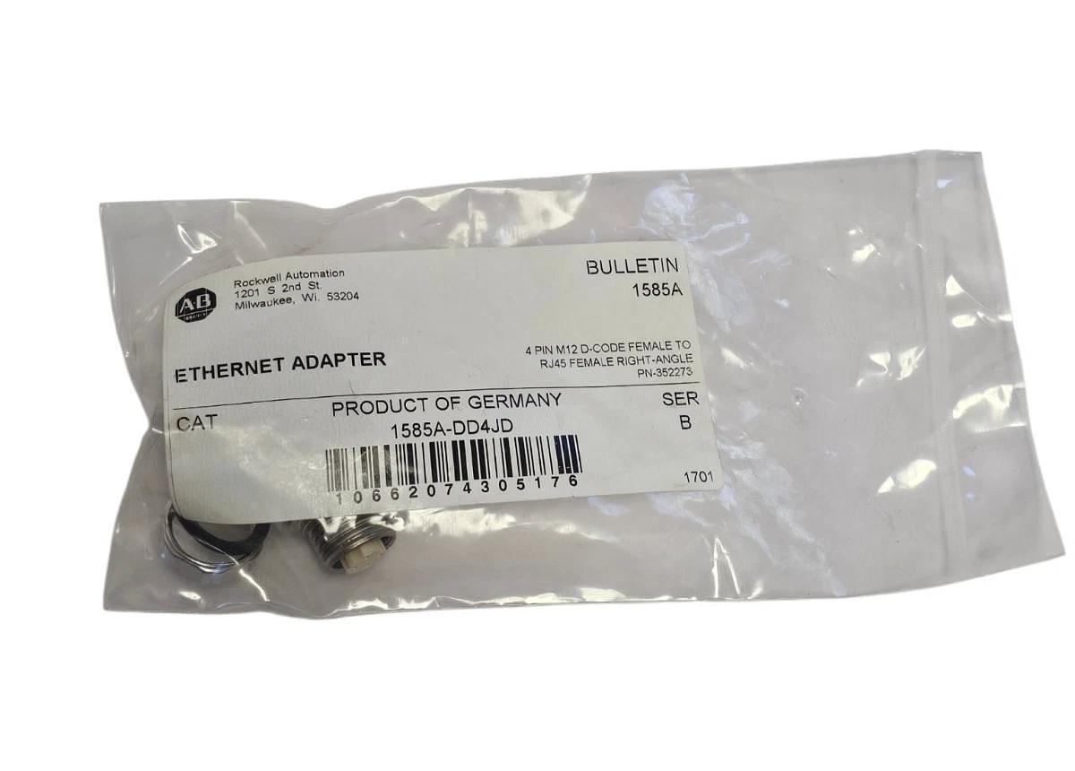 Used NEW ALLEN BRADLEY 1585A-DD4JD SER. B ETHERNET ADAPTER 1585ADD4JD