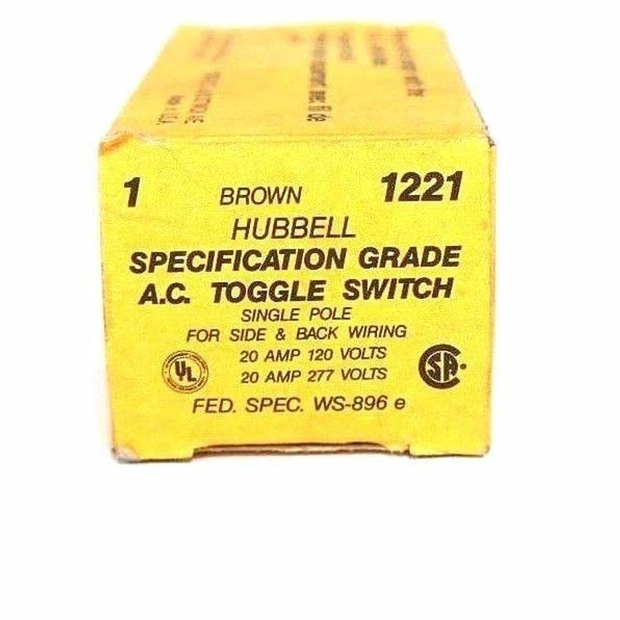 Used LOT OF 4 NIB HUBBELL 1221 TOGGLE SWITCHES BROWN SINGLE POLE
