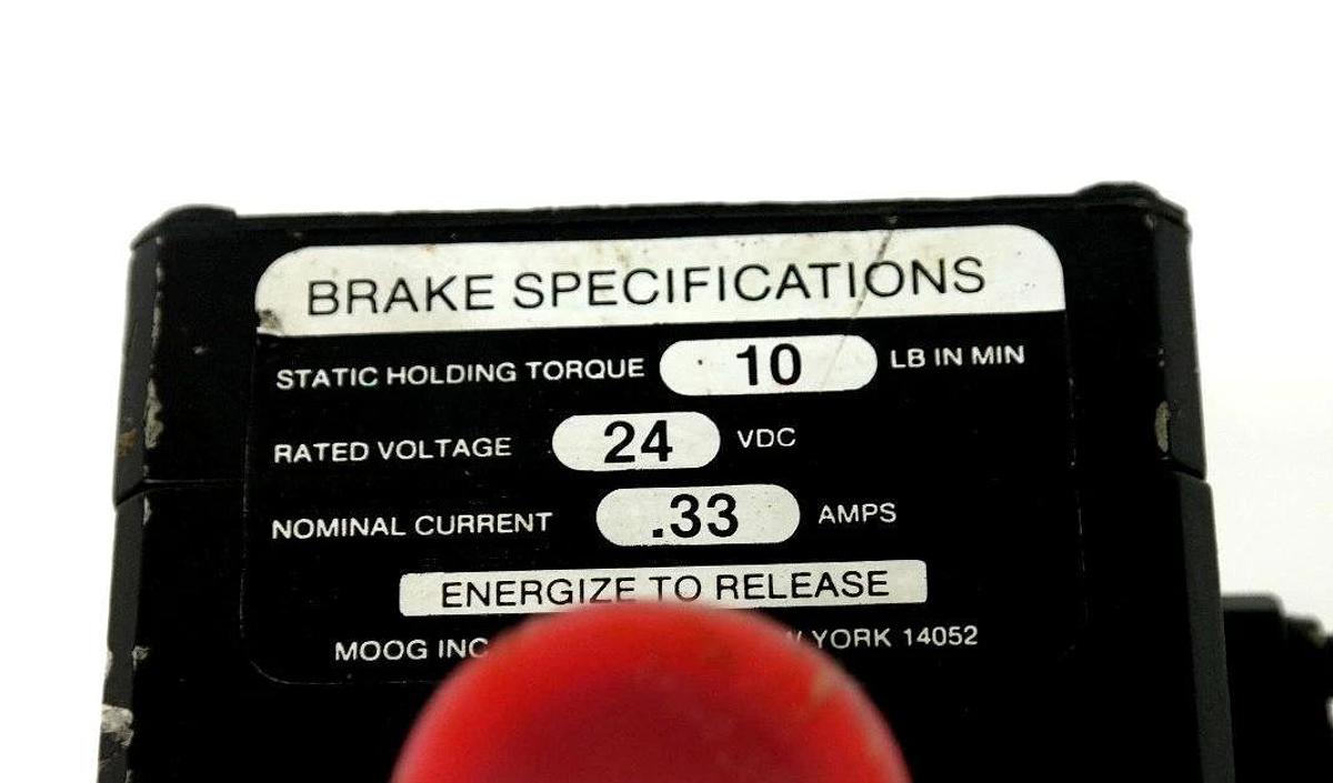 Used MOOG 303-053A SERVO MOTOR 11000 RPM 303053A WITH 24 VDC .33A BRAKE