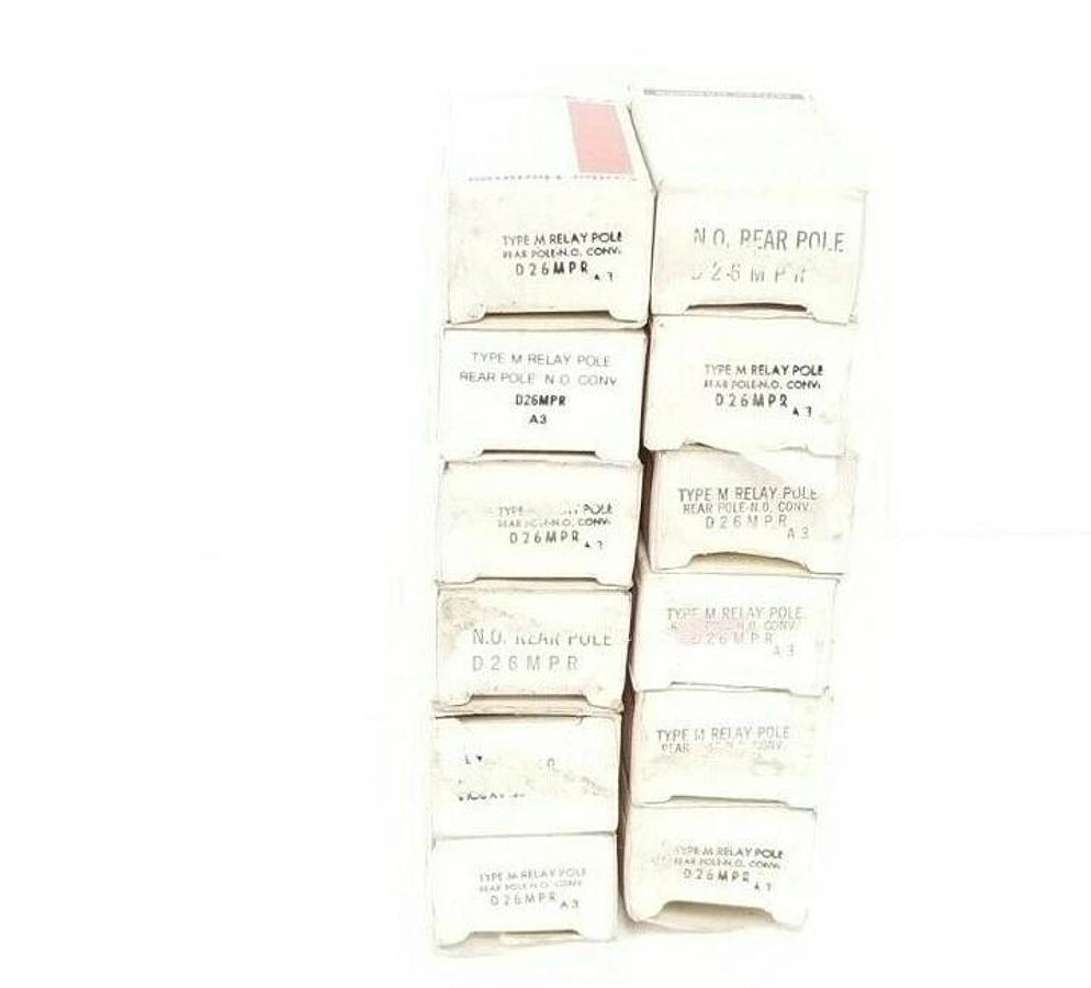 Used BOX OF 12 NEW CUTLER HAMMER D26MPR TYPE M RELAYS POLE REAR POLE N.O. CONV SER A3