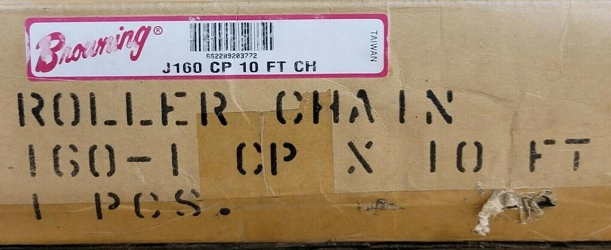 Used NIB BROWNING J160 CP 10 FT CH ROLLER CHAIN J160CP10FT