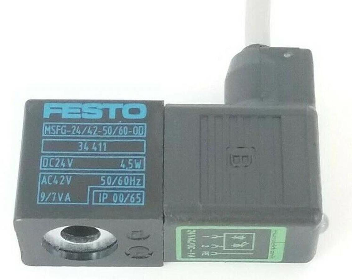 Used MURRELEKTRONIK 3124430 SOLENOID PLUG W/ FESTO MSFG-24/42-50/60-00 COIL 34-411