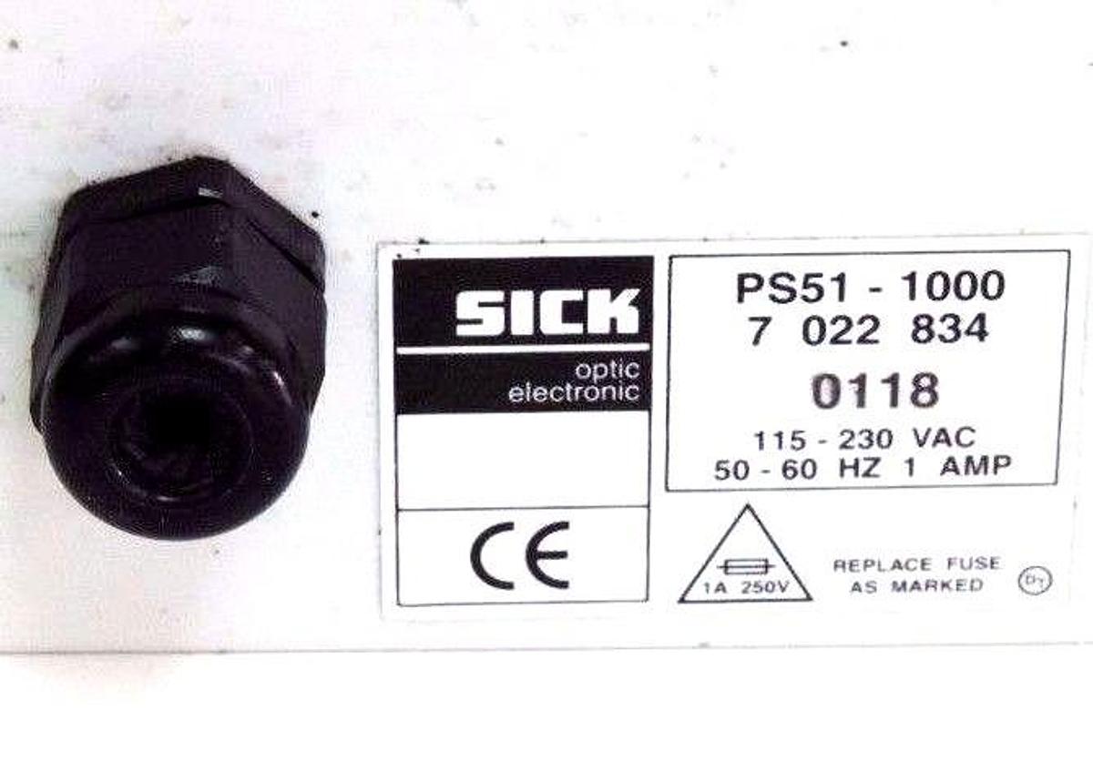 Used SICK PS51-1000 POWER SUPPLY 115/230VAC, 50/60HZ, 1AMP, 7 022 834 0118, PS511000