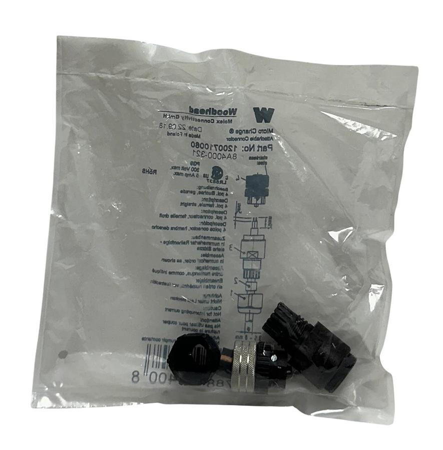Used MOLEX WOODHEAD 8A4000-321 / 1200710060 Micro Change ATTACHABLE CONNECTOR NSFS