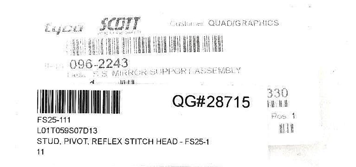 Used LOT OF 4 NEW HARRIS FS25-111 STUD, PIVIT, REFLEX STITCH HEADS FS25111