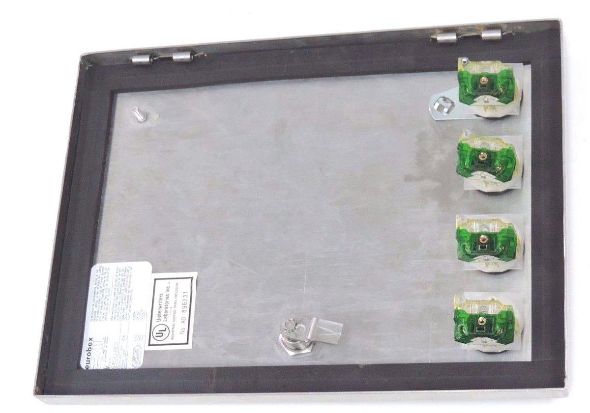 Used EUROBEX 5400 ESS PANEL BOX ENCLOSURE WITH SQUARE D 9001-K82 BUTTONS / BACK PLATE