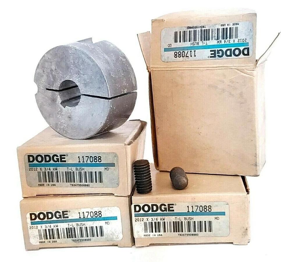 Used LOT OF 4 NIB DODGE 117088 2012 X 3/4 KW T-L BUSHINGS