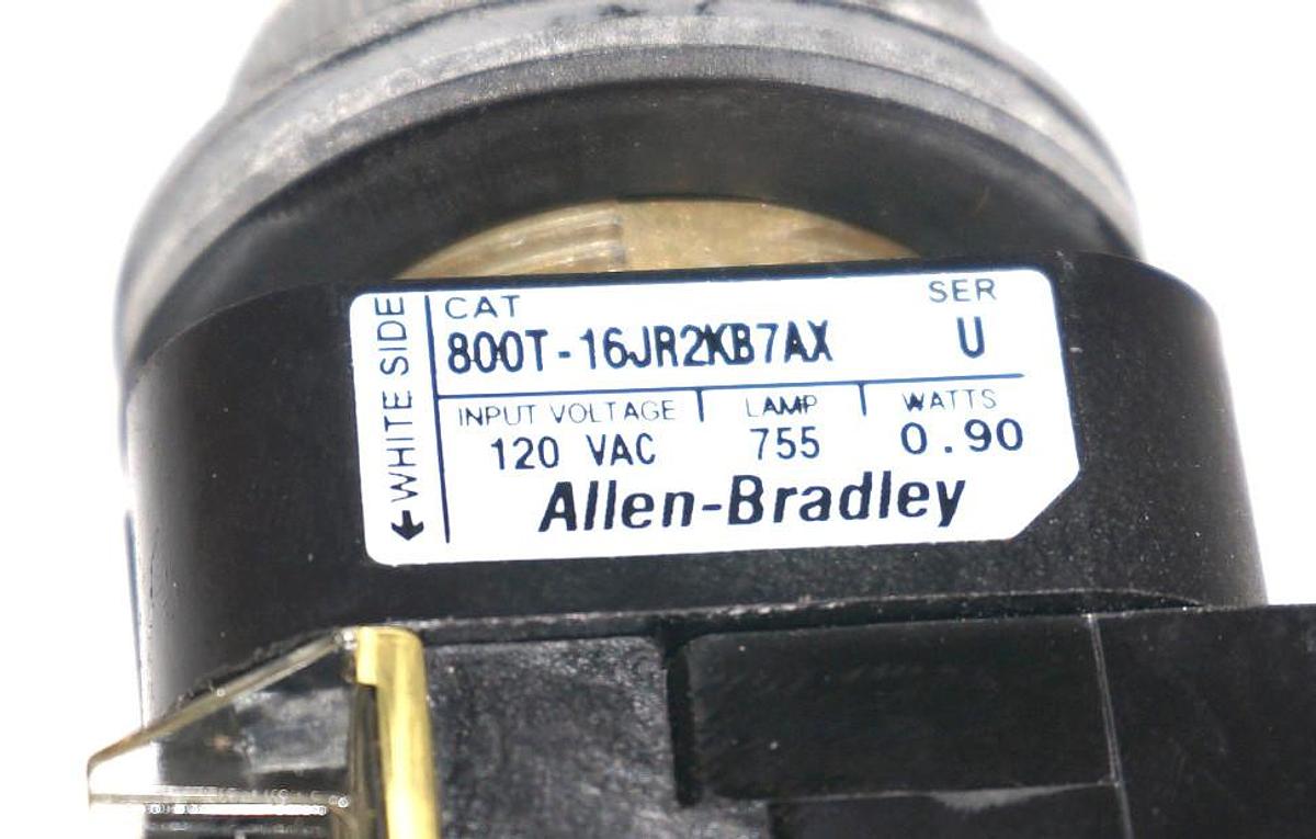 Used NIB ALLEN BRADLEY 800T-16JR2KB7AX ILLUMINATED SELECTOR SWITCH SER. U