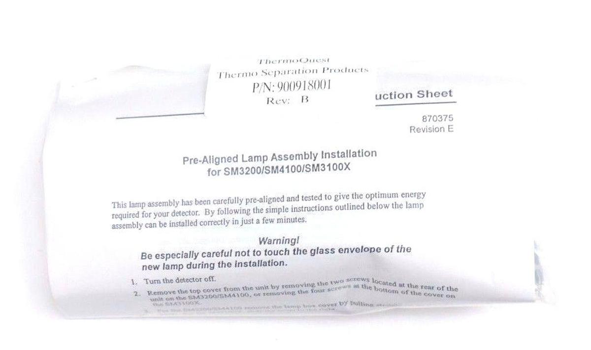 NIB THERMO SEPERATION PRODUCTS 900918001 DEUTERIUM LAMP REV B