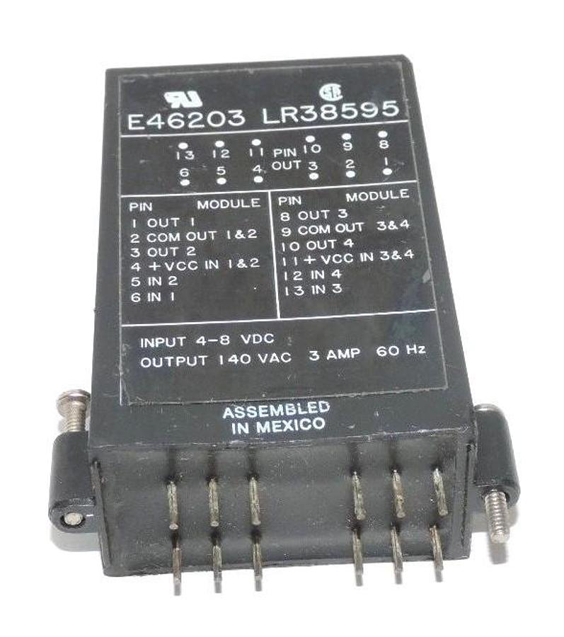 Used GORDOS E46203 LR38595 OUTPUT MODULE INPUT: 4-8 VDC OUTPUT: 140 3AMP 60HZ