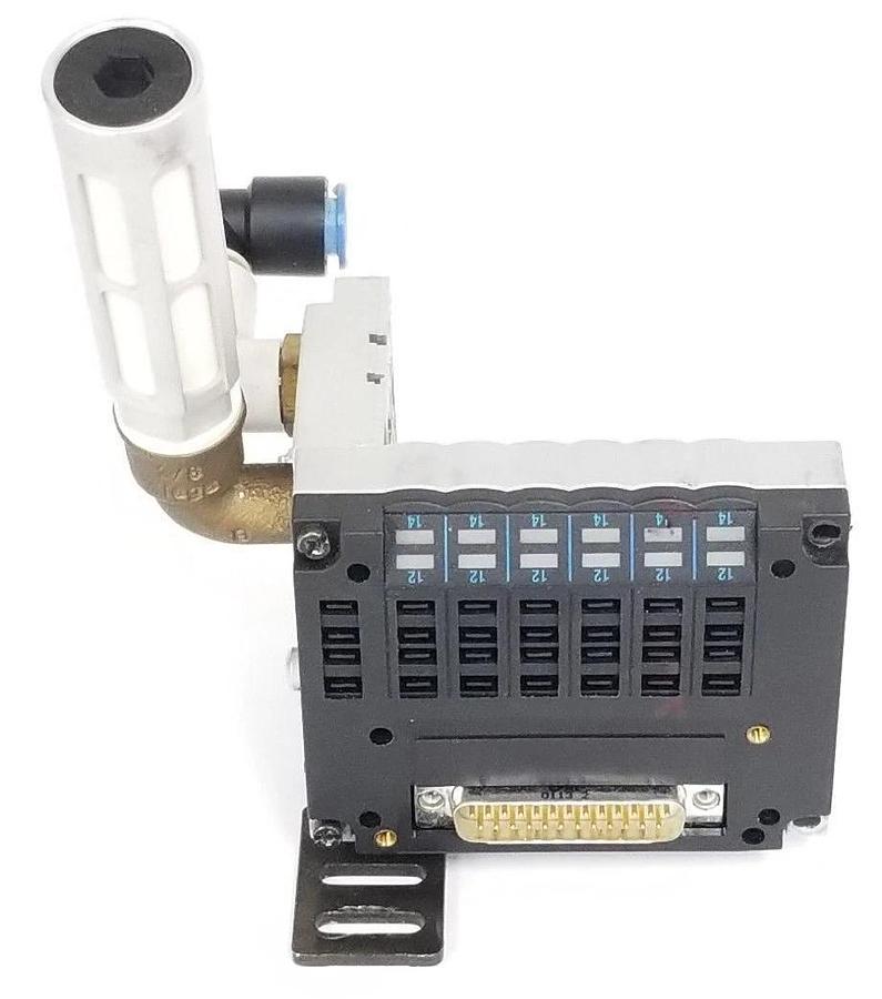 Used FESTO CPV10-GE-MP-6 VALVE BLOCK INTERFACE W/ 351 867, U-3/8B SILENCER