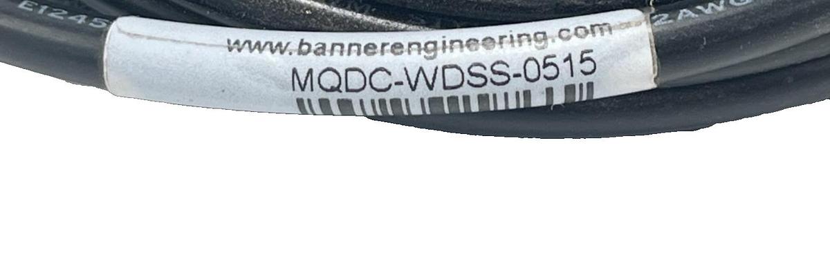 Used (2) BANNER MQDC-WDSS-0515 CORDSET M12 FEMALE STRAIGHT 5M MQDCWDSS0515, NSNP