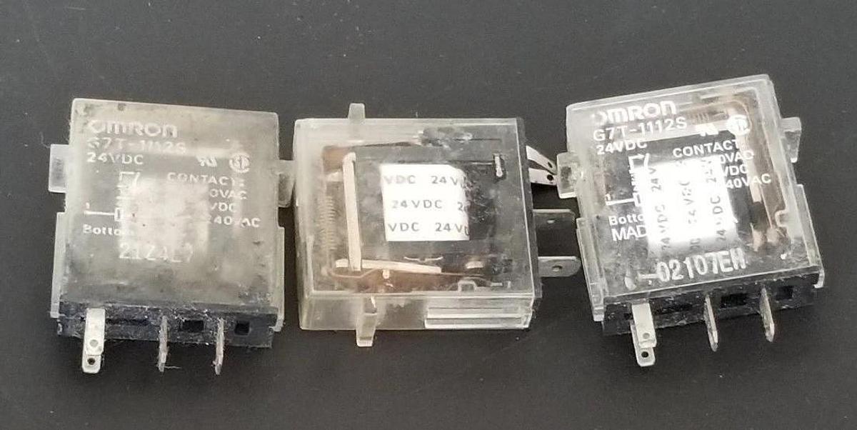 Used LOT OF 3 OMRON G7T-1112S 24VDC RELAYS G7T1112SDC24