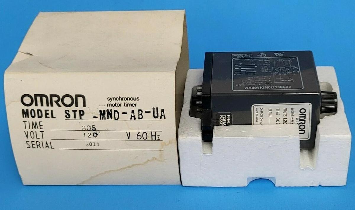 Used OMRON STP-MND-AB-UA TIME DELAY RELAY 0.5-30 SEC 8PIN STPMNDABUA IN BOX