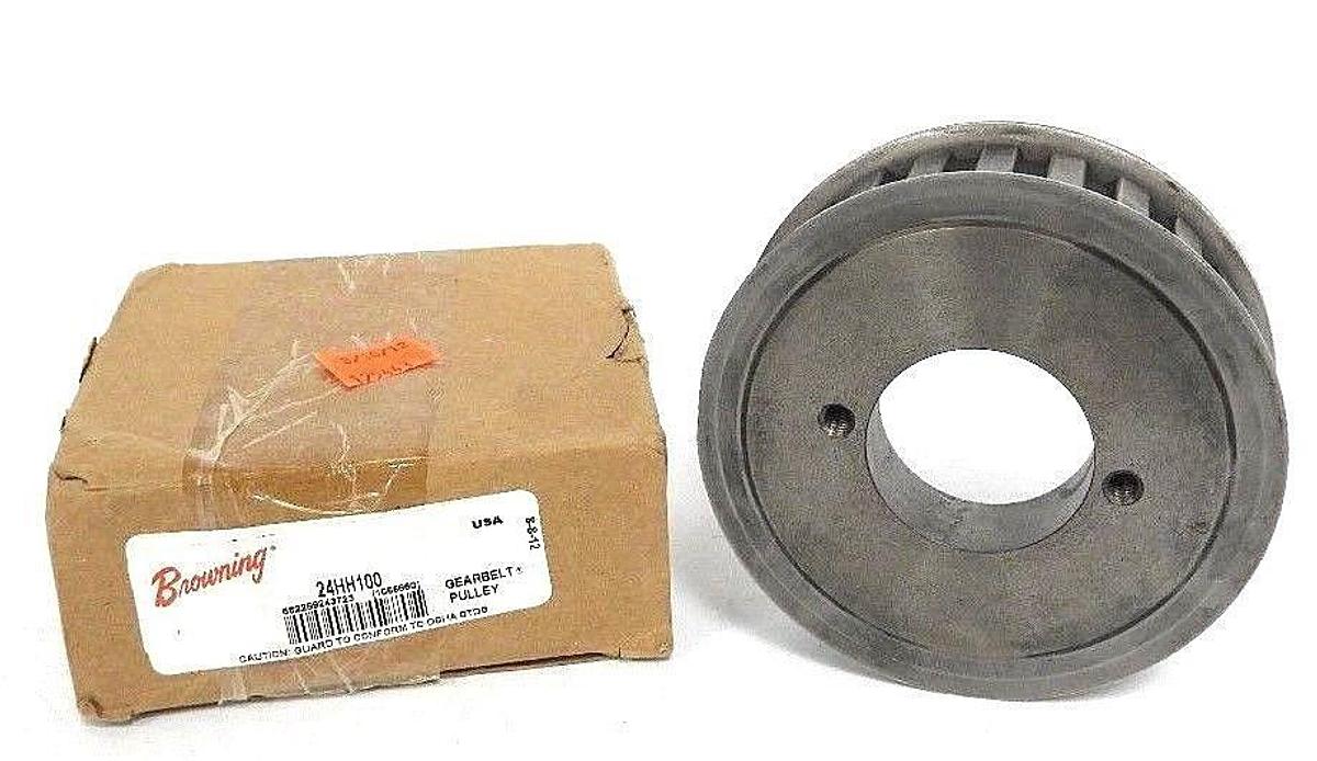 Used NIB BROWNING 24HH100 GEAR BELT PULLEY 3/8-1-1/2IN BORE 24TEETH