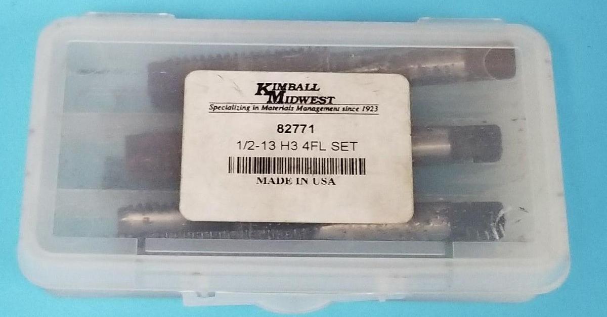 Used NEW KIMBALL MIDWEST 82771 TAP SET 1/2-13 H3 4FL SET