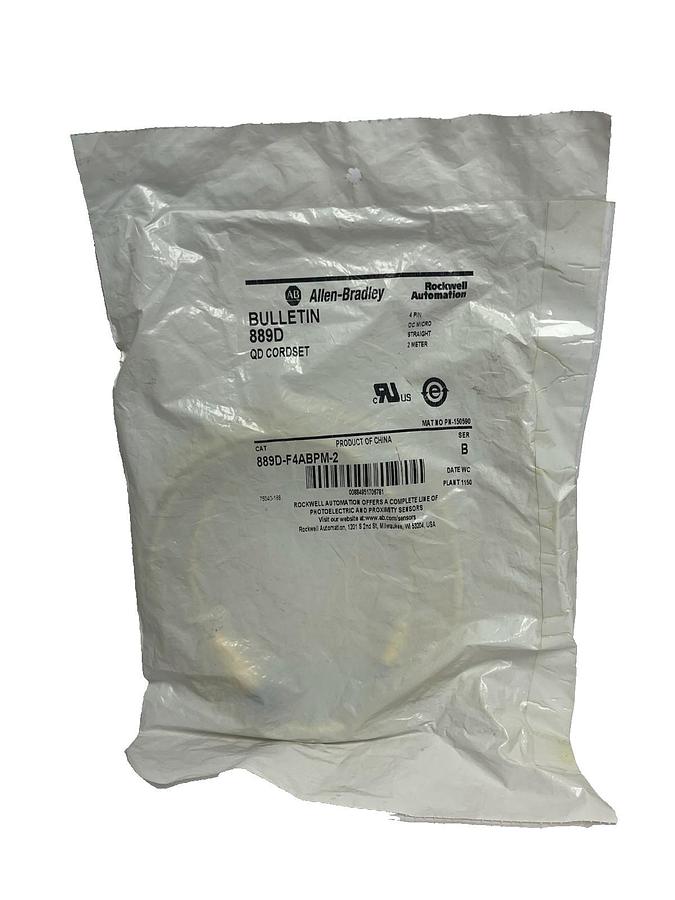 Allen-Bradley 889D-F4ABPM-2 DC Micro Cordset 4-Pin Female 2m 6.5ft Sealed