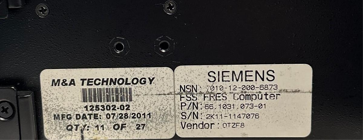 Used SIEMENS 66.1031.073-01 / 66103107301 RACK MOUNT FRES COMPUTER 125302-02 REPAIRED