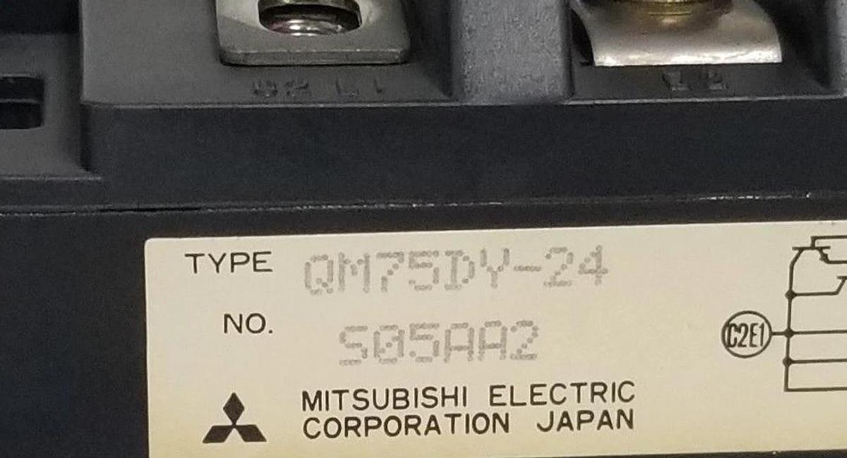 Used LOT OF 3 MITSUBISHI QM75DY-24 TRANSISTOR MODULES 75AMP 1200V, QM75DY24