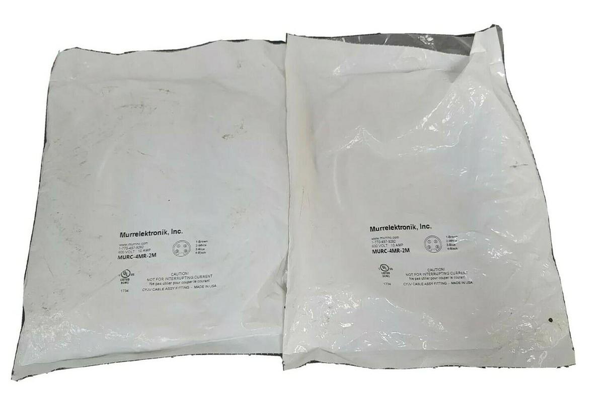 Used LOT OF 2 NEW MURRELEKTRONIK MURC-4MR-2M RECEPTACLE 600V 10 AMP