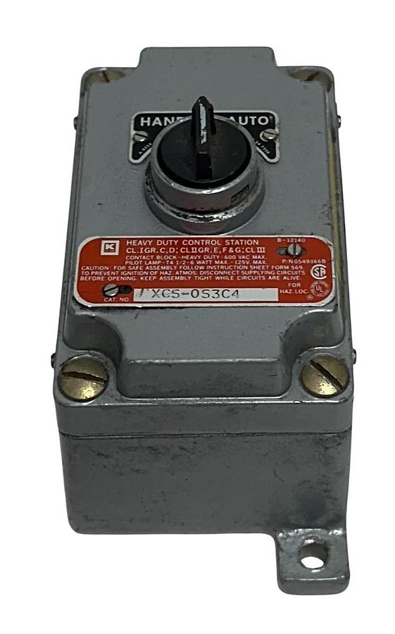 Used KILLARK XCS-0S3C4 / XCS0S3C4 HEAVY-DUTY CONTROL STATION HAND/OFF/AUTO 3POS USNP