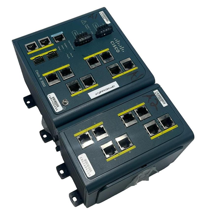 Used Cisco IE-3000-8TC-E Industrial Ethernet Switch w/ 8-Port IEM-3000-8TM= Expansion