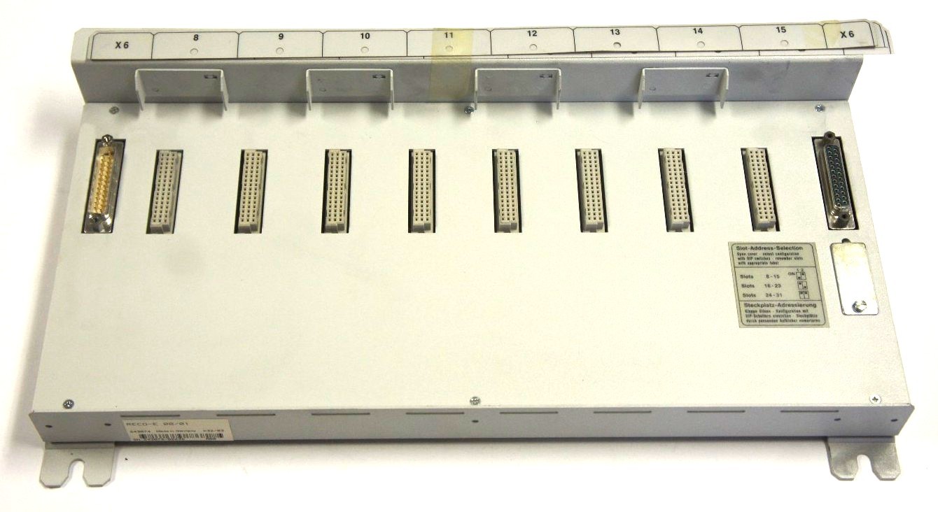 Used INDRAMAT RECO-E.00/01 8-SLOT EXPANSION RACK FOR I/O CARDS, RECOE0001