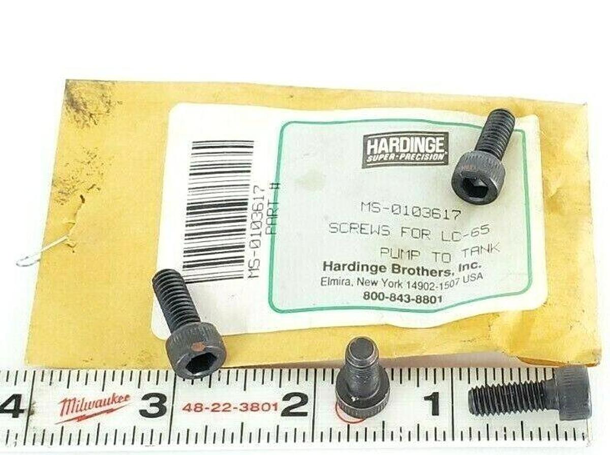 PACK OF 4 NEW HARDINGE MS-0103617 SCREWS FOR LC-65 PUMP TO TANK MS0103617