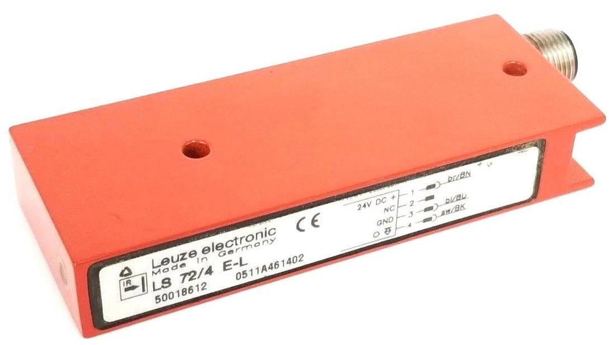 Used LEUZE ELECTRONICS LS-72/4-E-L PHOTOELECTRIC SENSOR RECEIVER 50018612