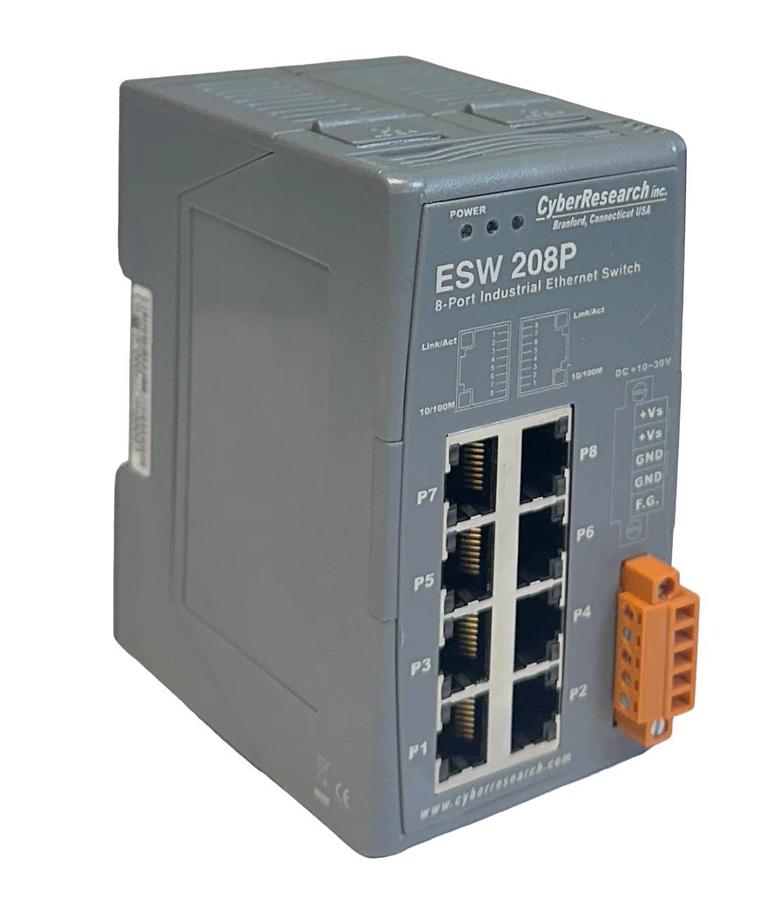 Used CyberResearch INC ESW-208P / ESW208P 8-PORT INDUSTRIAL EtherNet SWITCH USNP