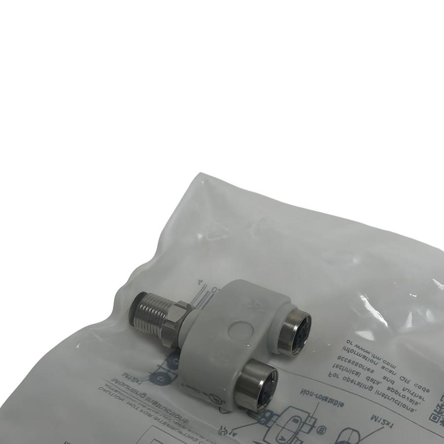 IFM EBF008 M12 Y-Splitter Adapter 1 Male to 2 Female Stainless Nuts New Sealed