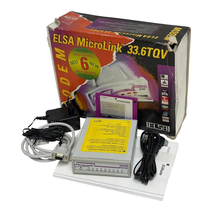 Used ELSA MicroLink 33.6TQV External Analog Dial-Up Modem Boxed - Used Complete