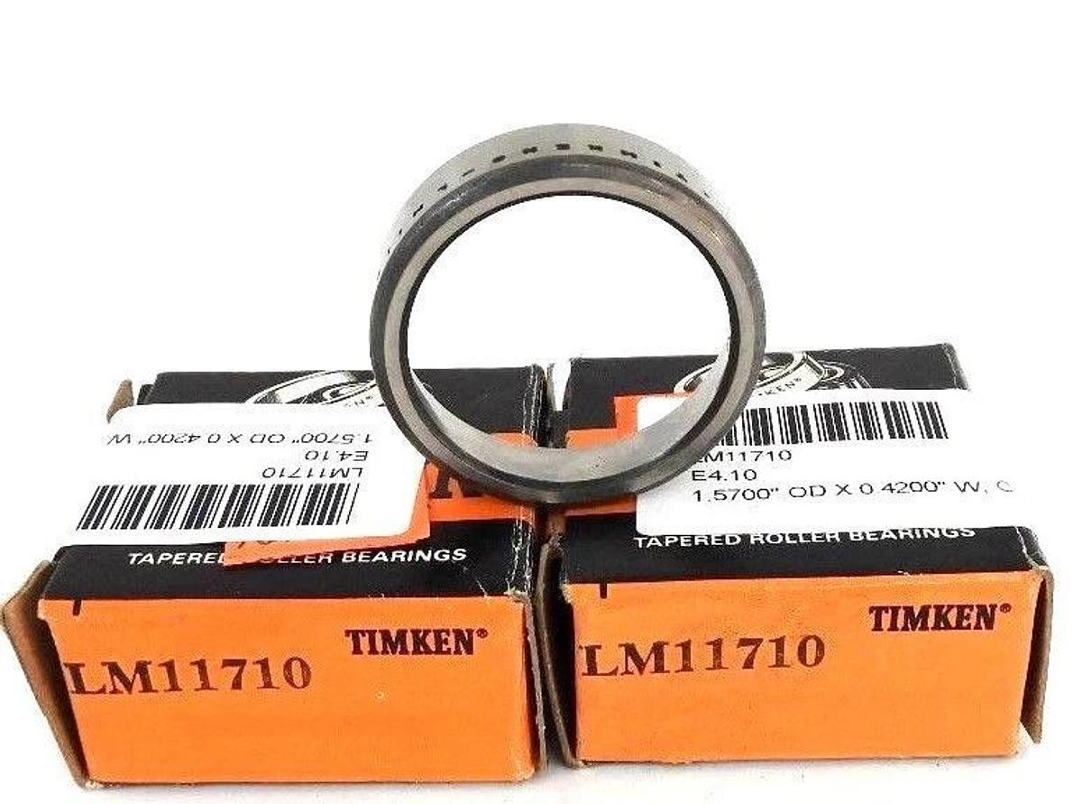 Used LOT OF 2 NIB TIMKEN LM11710 BALL BEARING CUPS 1.5700'' OD X 0.4200'' W