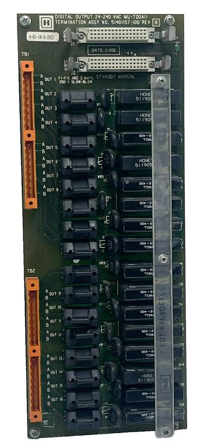 Used HONEYWELL 51401157-100 Rev A Output Board w/ (16) Grayhill 70YY14283 Relays